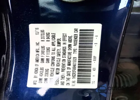 2017 Honda Accord Exl z USA, uszkodzony, nr VIN 1HGCR3F86HA015529